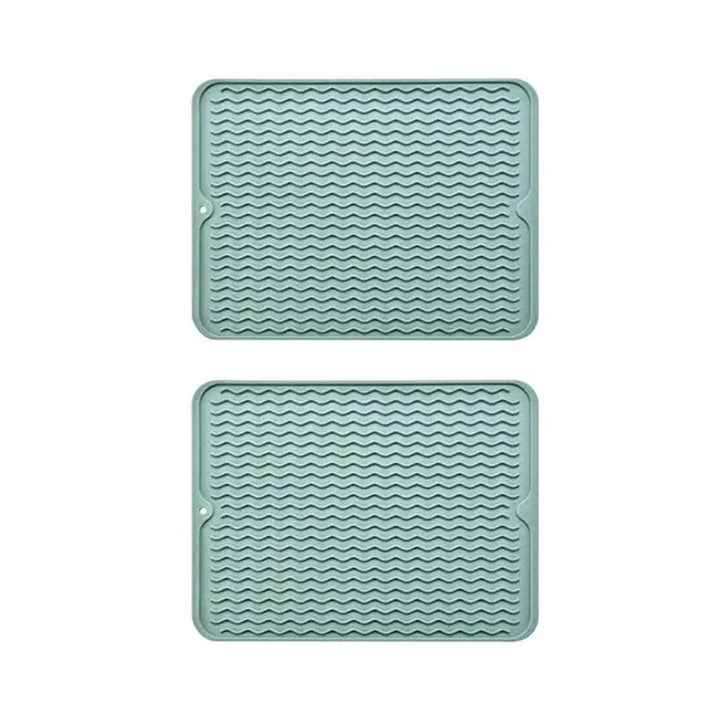 Air-Flow Dish Mat Silicone Drying Mat Set Anti-Slip Heat Resistant Kitchen Protector Pads for Plates Bowls for Efficient