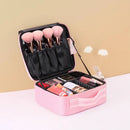 Multi-Compartment Cosmetic Bag with Detachable Division Portable Travel Cosmetic Case