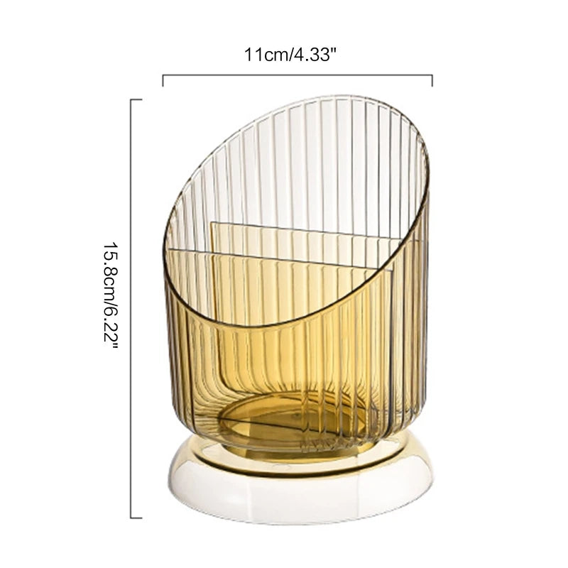 Handmade Vintage Makeup Brush Holder Organizer Office Box Light Luxury Transparent Holder for Cosmetics Makeup Brushes