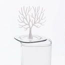 Clear Waterproof Cotton Swab Storage Box with Tree Shaped Jewelry Shelf Lid