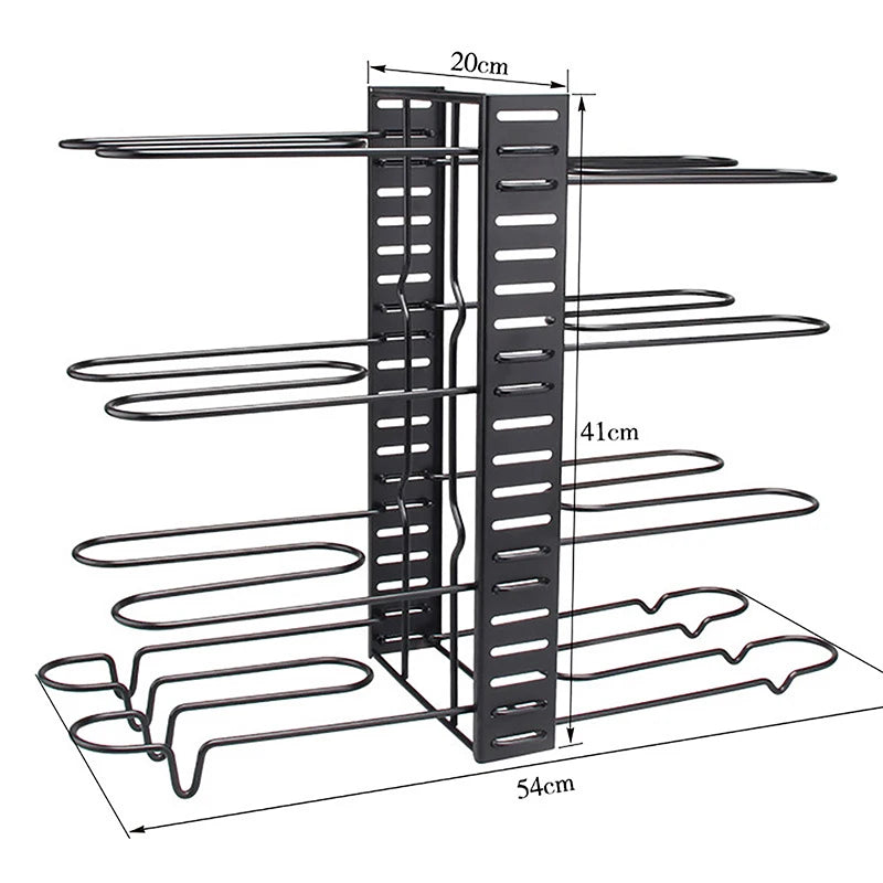 Pots and Pans Organizer for Cabinet 8 Tier Pot Rack with 3 DIY Methods Adjustable Pan Organizer Rack 