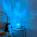 Water Flowing Table Lamp Northern Aurora Nightlight Kids Bedroom Relaxing Mood Lighting Wave Projector Lamps 