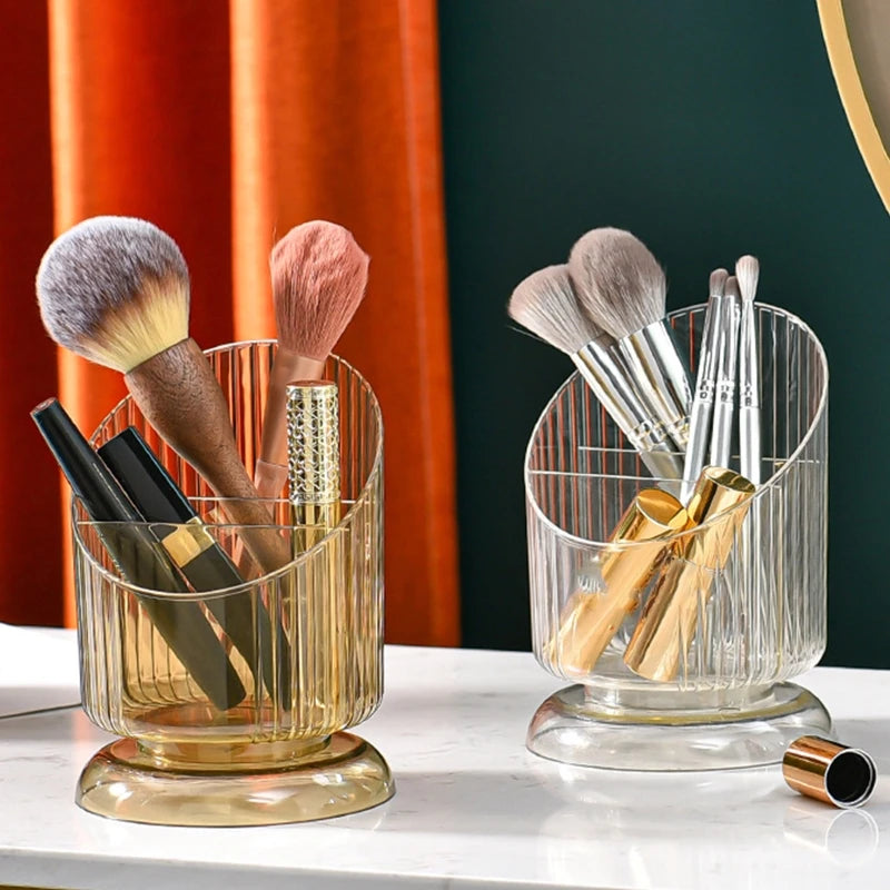 Handmade Vintage Makeup Brush Holder Organizer Office Box Light Luxury Transparent Holder for Cosmetics Makeup Brushes