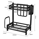 Spice Rack Organizer Free Standing 2 Tier Metal Spice Storage Rack Kitchen Counter Spice Seasoning Jars Shelf