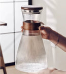 Cold Glass Water Jug Transparent Heat Resistant Water Pot with Cover Large Capacity Refrigerator Water Kettle