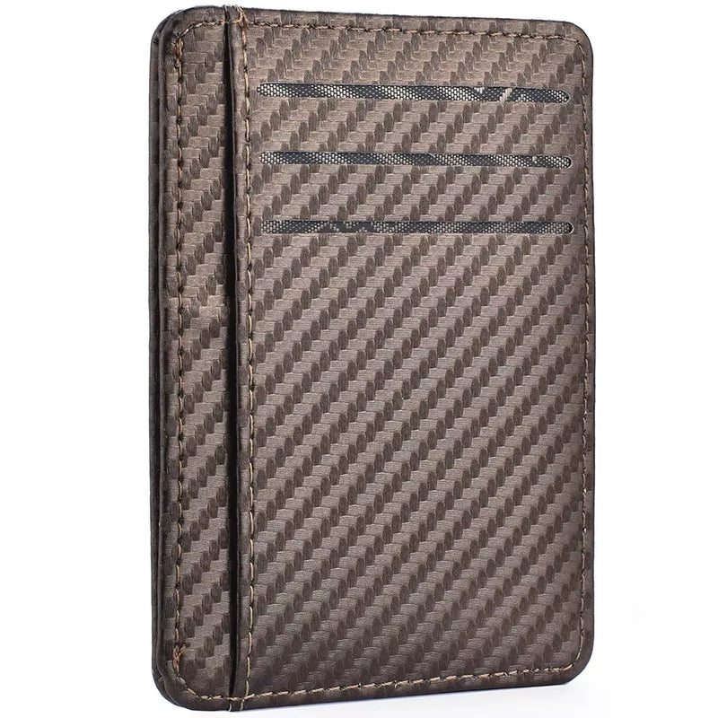 Men'S Slim Minimalist Front Pocket Wallets RFID Blocking Credit Card Holder Portable Ultra-Thin Leather Wallets Porta Tarjetas