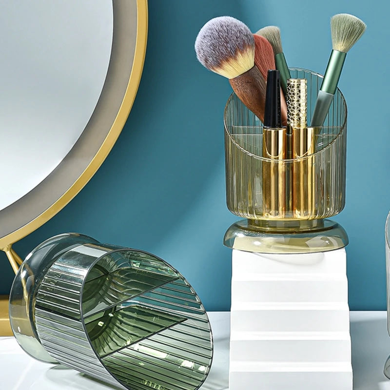 Handmade Vintage Makeup Brush Holder Organizer Office Box Light Luxury Transparent Holder for Cosmetics Makeup Brushes
