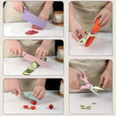 Plys-Kitchen Knife Set of 5 Pieces, Household Tool Combination, Wheat Straw Handle, Stainless Steel Knife Set