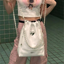 Drawstring Chain Fashion Soft Leather Backpack Versatile Commuter Bag New Backpack Women Bag