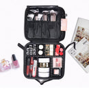Multi-Compartment Cosmetic Bag with Detachable Division Portable Travel Cosmetic Case