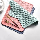 Air-Flow Dish Mat Silicone Drying Mat Set Anti-Slip Heat Resistant Kitchen Protector Pads for Plates Bowls for Efficient