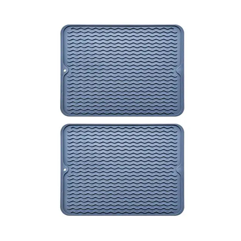 Air-Flow Dish Mat Silicone Drying Mat Set Anti-Slip Heat Resistant Kitchen Protector Pads for Plates Bowls for Efficient