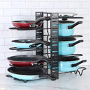 Pots and Pans Organizer for Cabinet 8 Tier Pot Rack with 3 DIY Methods Adjustable Pan Organizer Rack 