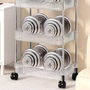 Durable Storage Rack Cart Multi-Tiered Rolling Cart for Snacks Bathroom Storage Transparent Basket Organizer Trolley with Wheels