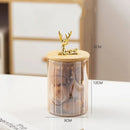 Deer Wood Lid Sealed Glass Sugar Jar Nuts Coffee Beans Grain Storage Glass Tea Jar Food Storage Container Bottle Kitchen Tool