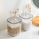 Clear Waterproof Cotton Swab Storage Box with Tree Shaped Jewelry Shelf Lid