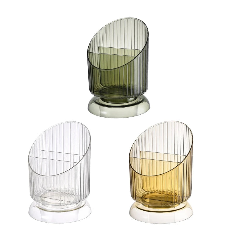 Handmade Vintage Makeup Brush Holder Organizer Office Box Light Luxury Transparent Holder for Cosmetics Makeup Brushes