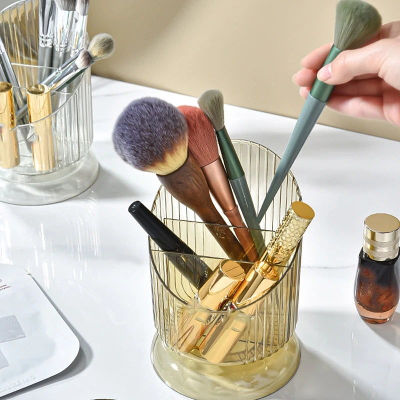 Handmade Vintage Makeup Brush Holder Organizer Office Box Light Luxury Transparent Holder for Cosmetics Makeup Brushes