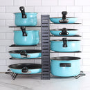 Pots and Pans Organizer for Cabinet 8 Tier Pot Rack with 3 DIY Methods Adjustable Pan Organizer Rack 