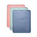 Air-Flow Dish Mat Silicone Drying Mat Set Anti-Slip Heat Resistant Kitchen Protector Pads for Plates Bowls for Efficient