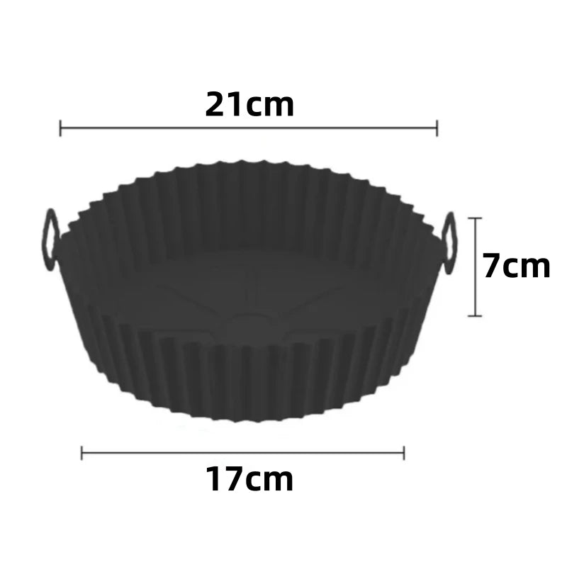Silicone Basket Pot Tray Airfryer Liner for Air Fryer Reusable Container Accessories Pan Baking Mold Protector Kitchen Gadgets