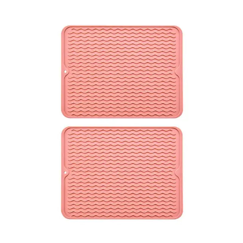 Air-Flow Dish Mat Silicone Drying Mat Set Anti-Slip Heat Resistant Kitchen Protector Pads for Plates Bowls for Efficient