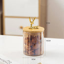 Deer Wood Lid Sealed Glass Sugar Jar Nuts Coffee Beans Grain Storage Glass Tea Jar Food Storage Container Bottle Kitchen Tool