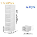 6 Layers Shoes Box Foldable Dustproof High-Top Cabinet Transparent Sneaker Shoe Storage Organizers Box Stackable Shoe Rack Shelf