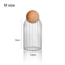 Storage Glass Jar with Wooden Lid Bottle Kitchen Mason Jars with Lid Glass Bottle Container Cereal Dispenser Canister