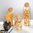 Storage Glass Jar with Wooden Lid Bottle Kitchen Mason Jars with Lid Glass Bottle Container Cereal Dispenser Canister
