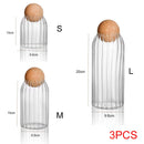 Storage Glass Jar with Wooden Lid Bottle Kitchen Mason Jars with Lid Glass Bottle Container Cereal Dispenser Canister