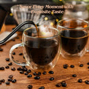 Heat Resistant Clear Double Wall High Borosilicate Glass Mug with Handle Coffee Milk Juice Water Cup Coffeeware