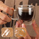 Heat Resistant Clear Double Wall High Borosilicate Glass Mug with Handle Coffee Milk Juice Water Cup Coffeeware