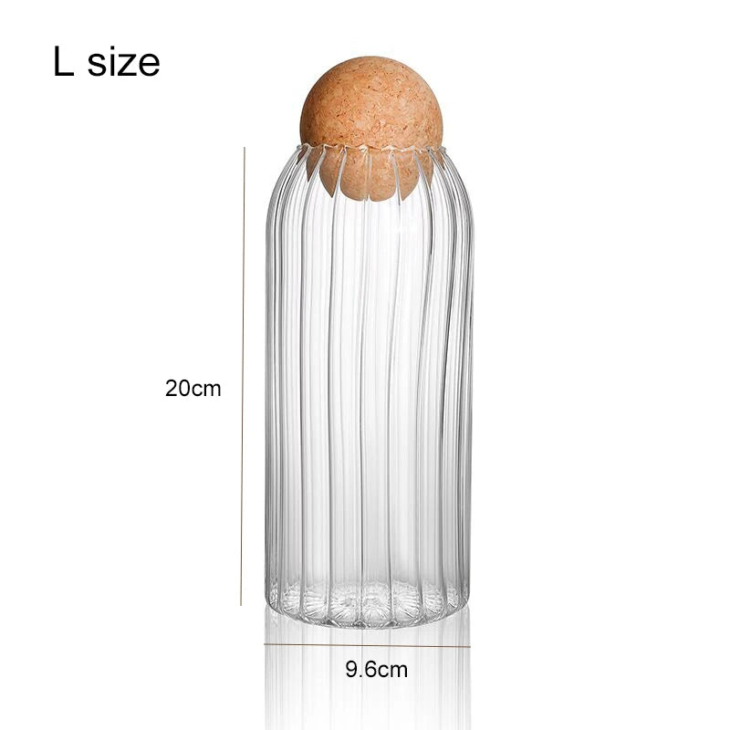 Storage Glass Jar with Wooden Lid Bottle Kitchen Mason Jars with Lid Glass Bottle Container Cereal Dispenser Canister