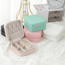 Jewelry Box Jewelry Storage Box PU Simple Solid Color Flip Cover Ring Necklace Earring Compartment Storage