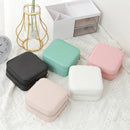 Jewelry Box Jewelry Storage Box PU Simple Solid Color Flip Cover Ring Necklace Earring Compartment Storage