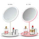 Makeup Mirrors LED Vanity Mirror Smart Desktop Fill Light Beauty Lamp Office Desktop Storage with Lamp Mirror Skin Care Tool