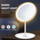 Makeup Mirrors LED Vanity Mirror Smart Desktop Fill Light Beauty Lamp Office Desktop Storage with Lamp Mirror Skin Care Tool