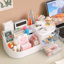 Makeup Storage Box with Mirror Desktop Dressing Table Makeup Mirror Cosmetics Jewelry Storage Box Touch Light Storage Organizer