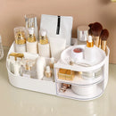 Makeup Storage Box with Mirror Desktop Dressing Table Makeup Mirror Cosmetics Jewelry Storage Box Touch Light Storage Organizer
