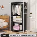 Fabric Wardrobes Bedroom Plastic Storage Wardrobes Storage Cabinet Dust Proof Foldable Clothing Hanger with Curtains