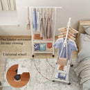 Standing Coat Rack Triangle Pulley Clothes Racks with Wheels Coat Shelf Bedroom Hanging Clothes Storage