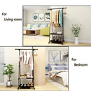 Clothes Rack Triangle Pulley with Wheels Living Room Movable Triangle Clothes Racks Floor Standing Clothes Hanger