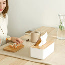 Wooden Tissue Box Napkin Holder Bamboo Lid Top  Wet Wipes Dispenser