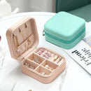 Mini Jewelry Organizer Display Travel Jewelry Zipper Case Boxes Earrings Necklace Ring Portable Ornaments Box Flip Top Storage