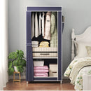 Fabric Wardrobes Bedroom Plastic Storage Wardrobes Storage Cabinet Dust Proof Foldable Clothing Hanger with Curtains