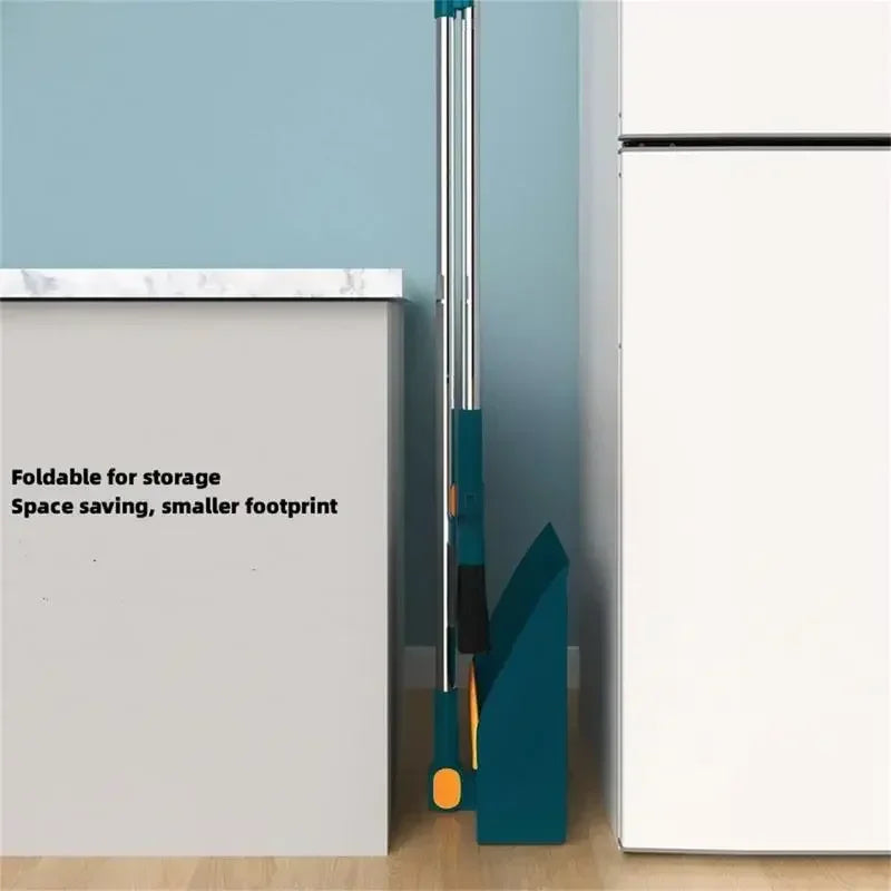 Foldable Broom and Scoop Set Upright Dust Pan and Brush Set 180 Degree Rotation Dustless Floor Soft Brush