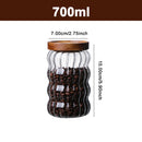 Kitchen Glass Storage Jar Glass Container Wooden Lid Sealed Candy Food Jar Container Bottle Coffee Bean Pasta Grain Oatmeal Jar