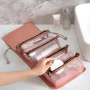 4-In-1 Folding Detachable Nylon Mesh Storage Bags Large-Capacity Portable Travel Cosmetic Toilet Bag 