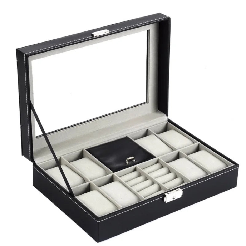Multifunctional Storage Box for Watch/Sunglasses/Glasses/Jewelry/Ear Stud/Ring Household Watch Case